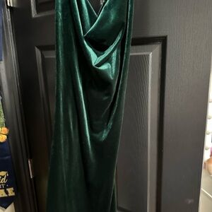 SHEIN Dark Green Velvet Maxi Dress